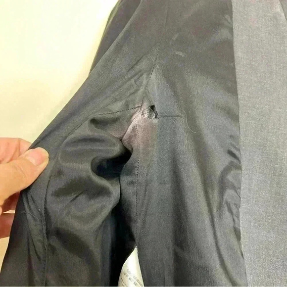 S/M  Gray ESCADA 75% Virgin Wool Business Casual Adademia Fitted Blazer - Picture 13 of 17